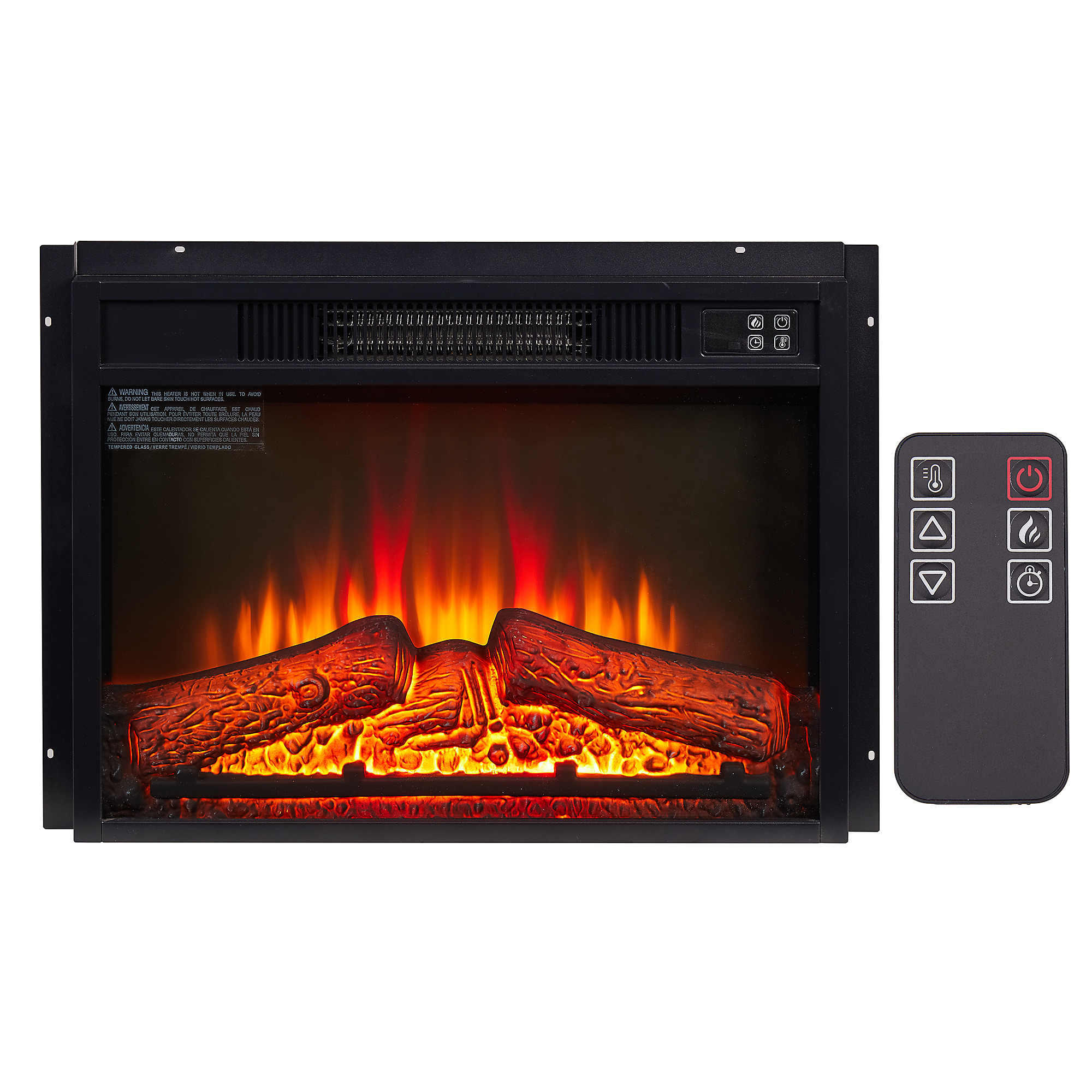 EdenDirect 23in. Electric Fireplace Insert, Recessed Fireplace Heater with Remote Control & Touch Screen, 3 Adjustable Flame Brightness and 6H Timer, Overheating Protection